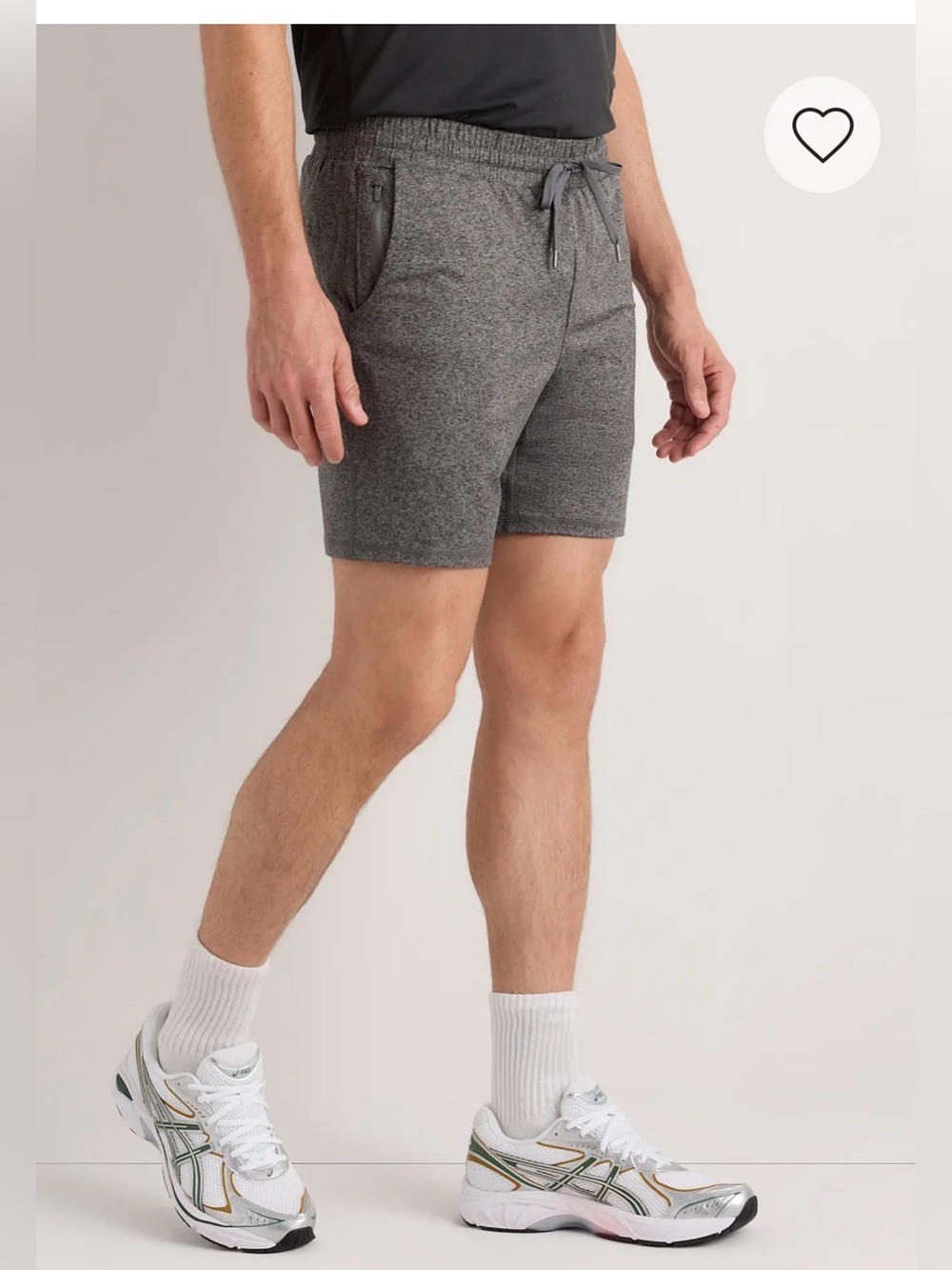 Quince Flowknit Performance Shorts 7.5” light Gray , size S